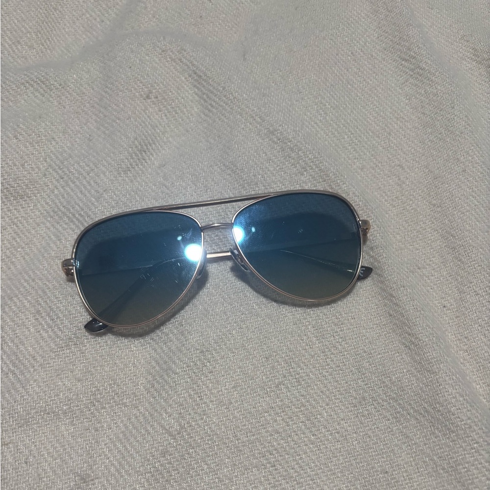 Blue and gold sun glasses